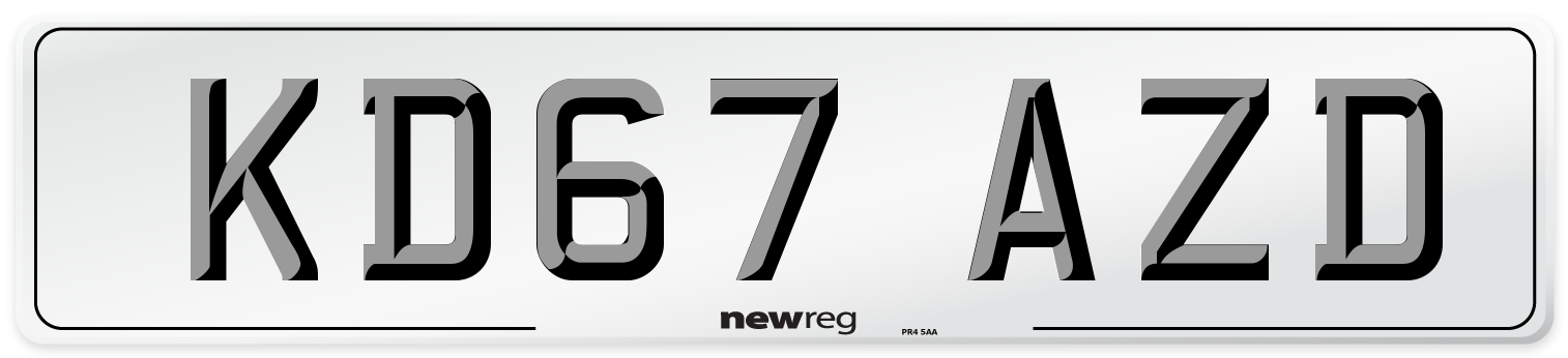 KD67 AZD Number Plate from New Reg